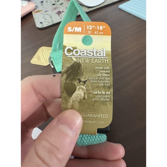 Coastal New Earth Soy Dog Collar S/M 12-18 In Green Adjustable Eco Friendly - Picture 2 of 4
